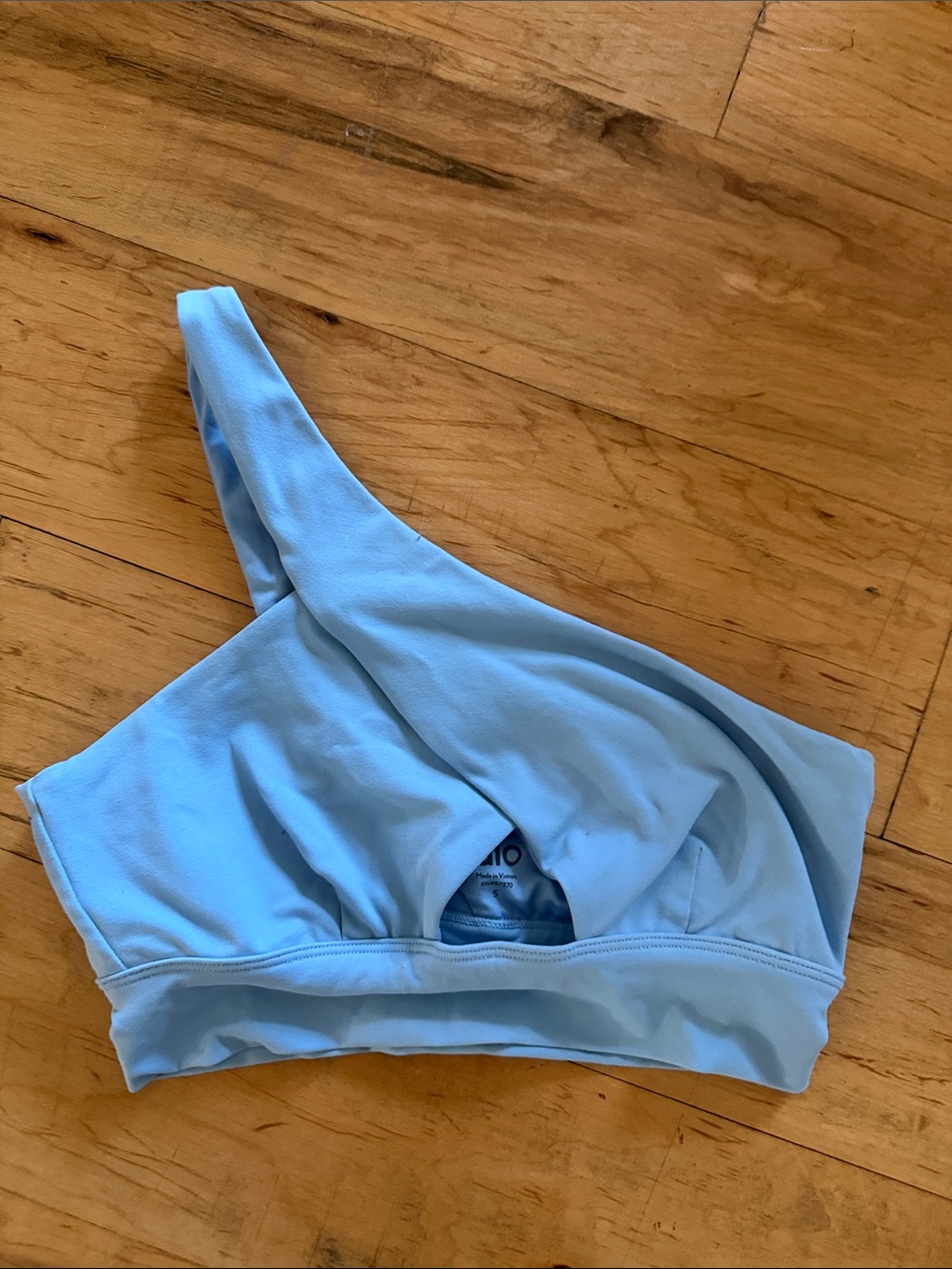 ALO Yoga Light Blue One-Shoulder Sports Bra